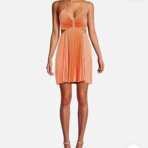 A.L.C. | Dresses | Alc Ari Mini Pleated Cutout Dress Size 4 Nectar Vneck  Tie Back Closure | Poshmark
